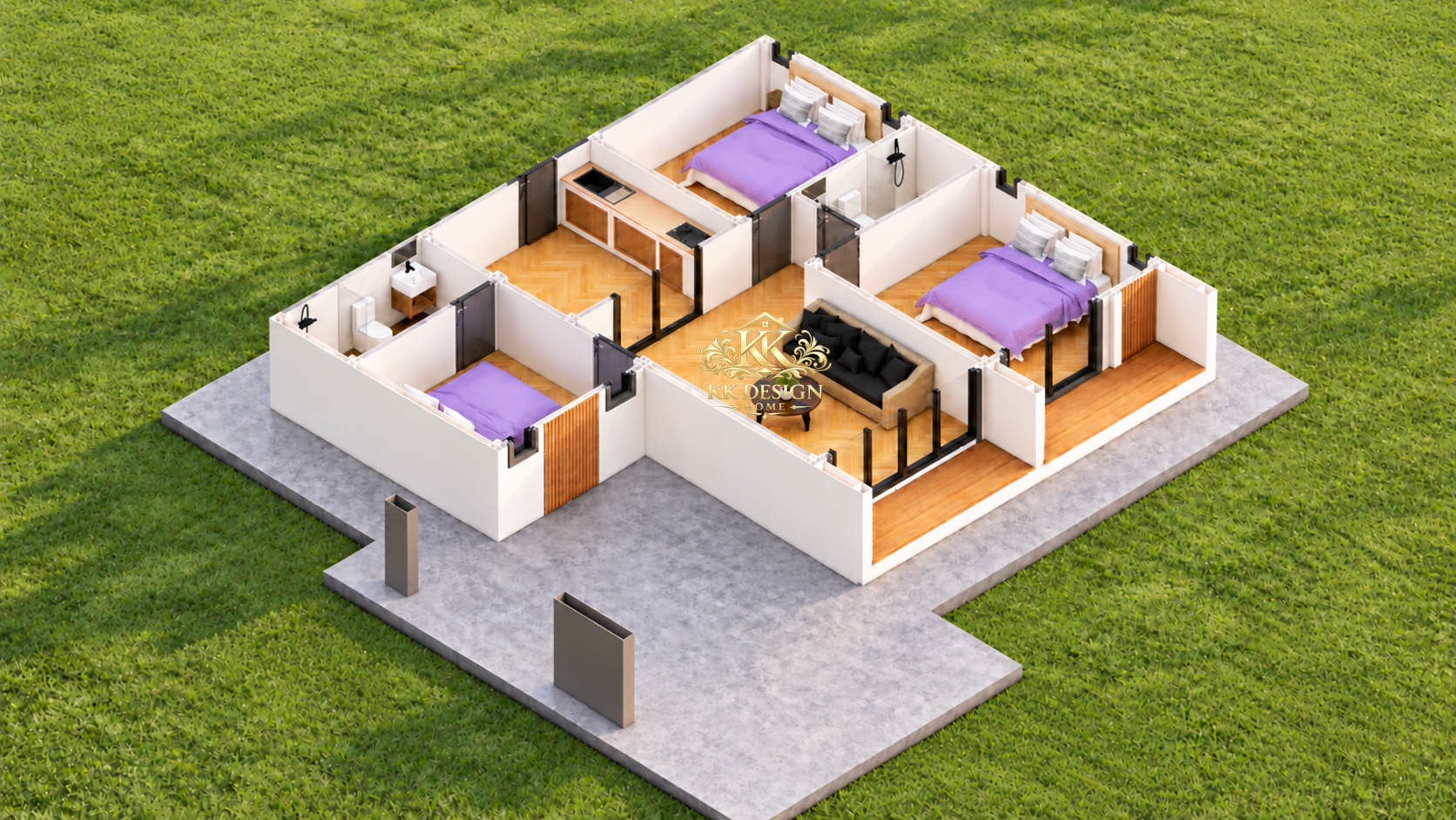 ภาพเพิ่มเติม บ้านD079 3ห้องนอน 2ห้องน้ำ ครัว ที่จอดรถ ทรงจั่ว