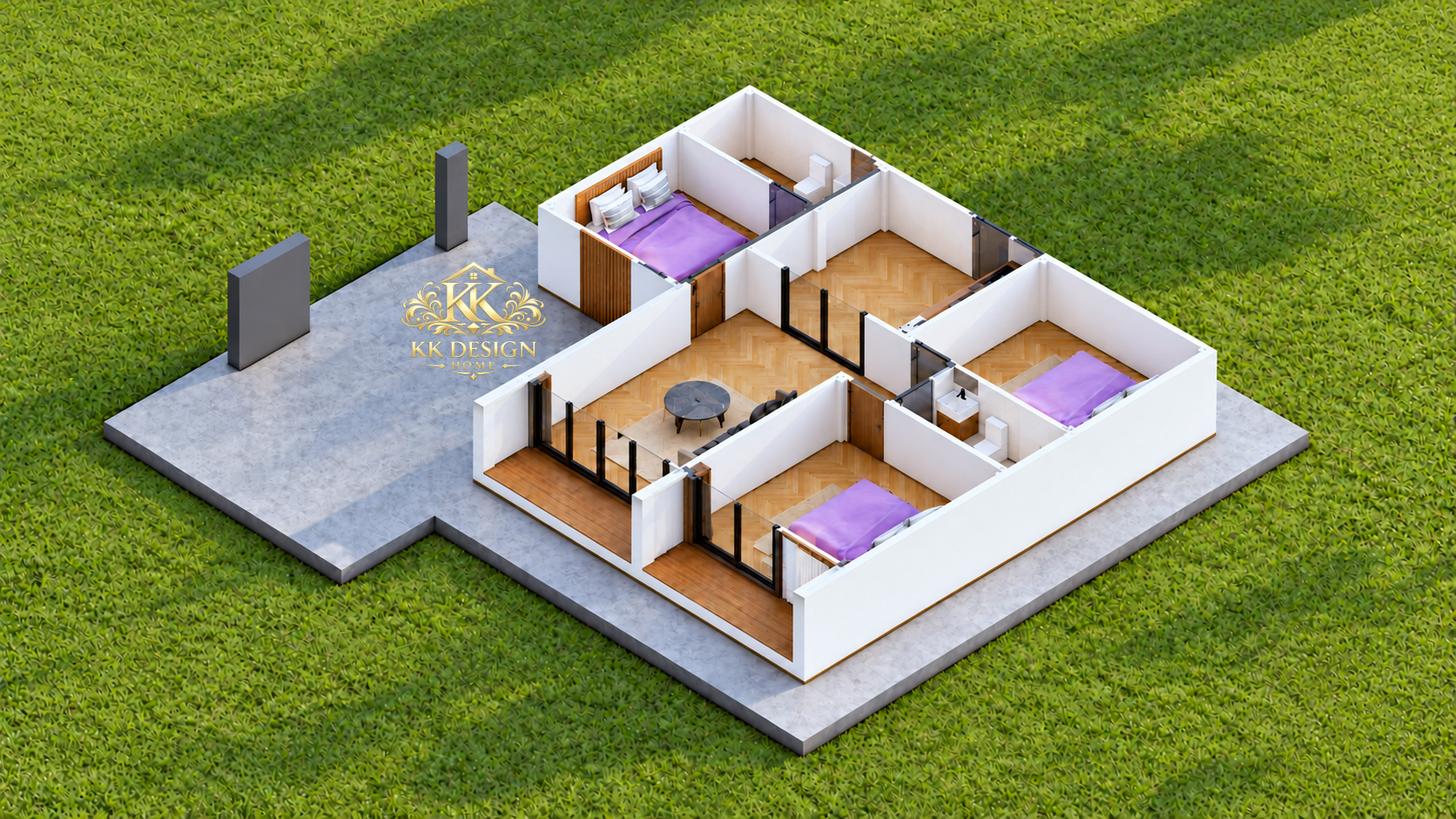 ภาพเพิ่มเติม บ้านD079 3ห้องนอน 2ห้องน้ำ ครัว ที่จอดรถ ทรงจั่ว