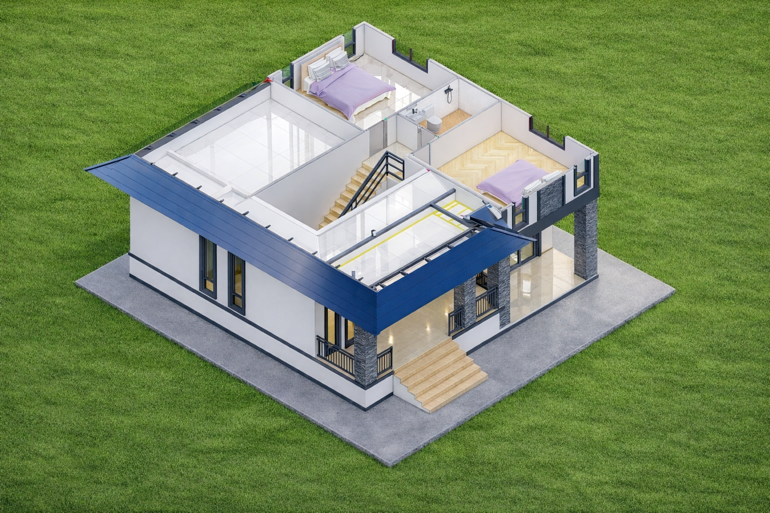 รูปแปลนแบบบ้าน บ้านทรงโมเดิร์น